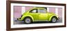 ¡Viva Mexico! Panoramic Collection - The Lime Green VW Beetle Car with Light Pink Street Wall-Philippe Hugonnard-Framed Premium Photographic Print