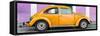 ¡Viva Mexico! Panoramic Collection - The Orange VW Beetle Car with Mauve Street Wall-Philippe Hugonnard-Framed Stretched Canvas