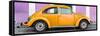 ¡Viva Mexico! Panoramic Collection - The Orange VW Beetle Car with Mauve Street Wall-Philippe Hugonnard-Framed Stretched Canvas