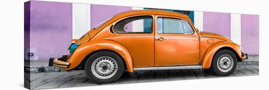 ¡Viva Mexico! Panoramic Collection - The Orange VW Beetle Car with Thistle Street Wall-Philippe Hugonnard-Stretched Canvas