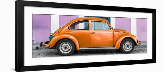 ¡Viva Mexico! Panoramic Collection - The Orange VW Beetle Car with Thistle Street Wall-Philippe Hugonnard-Framed Photographic Print