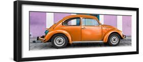 ¡Viva Mexico! Panoramic Collection - The Orange VW Beetle Car with Thistle Street Wall-Philippe Hugonnard-Framed Photographic Print