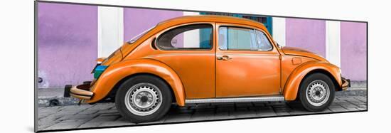 ¡Viva Mexico! Panoramic Collection - The Orange VW Beetle Car with Thistle Street Wall-Philippe Hugonnard-Mounted Photographic Print