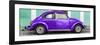 ¡Viva Mexico! Panoramic Collection - The Purple VW Beetle Car with Coral Green Street Wall-Philippe Hugonnard-Framed Photographic Print