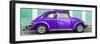 ¡Viva Mexico! Panoramic Collection - The Purple VW Beetle Car with Coral Green Street Wall-Philippe Hugonnard-Framed Photographic Print