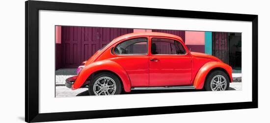 ¡Viva Mexico! Panoramic Collection - The Red Beetle Car-Philippe Hugonnard-Framed Photographic Print