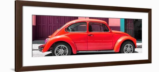 ¡Viva Mexico! Panoramic Collection - The Red Beetle Car-Philippe Hugonnard-Framed Photographic Print