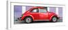 ¡Viva Mexico! Panoramic Collection - The Red VW Beetle Car with Purple Street Wall-Philippe Hugonnard-Framed Photographic Print