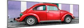 ¡Viva Mexico! Panoramic Collection - The Red VW Beetle Car with Purple Street Wall-Philippe Hugonnard-Mounted Photographic Print