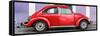 ¡Viva Mexico! Panoramic Collection - The Red VW Beetle Car with Purple Street Wall-Philippe Hugonnard-Framed Stretched Canvas