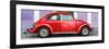 ¡Viva Mexico! Panoramic Collection - The Red VW Beetle Car with Purple Street Wall-Philippe Hugonnard-Framed Photographic Print