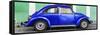 ¡Viva Mexico! Panoramic Collection - The Royal Blue VW Beetle Car with Green Street Wall-Philippe Hugonnard-Framed Stretched Canvas