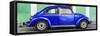 ¡Viva Mexico! Panoramic Collection - The Royal Blue VW Beetle Car with Green Street Wall-Philippe Hugonnard-Framed Stretched Canvas