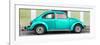 ¡Viva Mexico! Panoramic Collection - The Teal VW Beetle Car with Lime Green Street Wall-Philippe Hugonnard-Framed Photographic Print