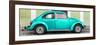 ¡Viva Mexico! Panoramic Collection - The Teal VW Beetle Car with Lime Green Street Wall-Philippe Hugonnard-Framed Photographic Print