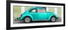 ¡Viva Mexico! Panoramic Collection - The Teal VW Beetle Car with Lime Green Street Wall-Philippe Hugonnard-Framed Photographic Print