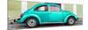 ¡Viva Mexico! Panoramic Collection - The Teal VW Beetle Car with Lime Green Street Wall-Philippe Hugonnard-Mounted Photographic Print