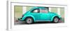 ¡Viva Mexico! Panoramic Collection - The Teal VW Beetle Car with Lime Green Street Wall-Philippe Hugonnard-Framed Photographic Print