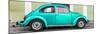 ¡Viva Mexico! Panoramic Collection - The Teal VW Beetle Car with Lime Green Street Wall-Philippe Hugonnard-Mounted Photographic Print