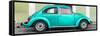 ¡Viva Mexico! Panoramic Collection - The Teal VW Beetle Car with Lime Green Street Wall-Philippe Hugonnard-Framed Stretched Canvas