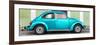 ¡Viva Mexico! Panoramic Collection - The Turquoise VW Beetle Car with Lime Green Street Wall-Philippe Hugonnard-Framed Photographic Print