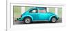 ¡Viva Mexico! Panoramic Collection - The Turquoise VW Beetle Car with Lime Green Street Wall-Philippe Hugonnard-Framed Photographic Print