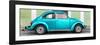 ¡Viva Mexico! Panoramic Collection - The Turquoise VW Beetle Car with Lime Green Street Wall-Philippe Hugonnard-Framed Photographic Print