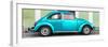 ¡Viva Mexico! Panoramic Collection - The Turquoise VW Beetle Car with Lime Green Street Wall-Philippe Hugonnard-Framed Photographic Print