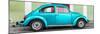 ¡Viva Mexico! Panoramic Collection - The Turquoise VW Beetle Car with Lime Green Street Wall-Philippe Hugonnard-Mounted Photographic Print