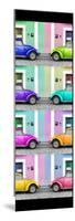 ¡Viva Mexico! Panoramic Collection - The VW Beetle Cars with Colors Street Wall II-Philippe Hugonnard-Mounted Photographic Print