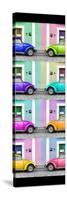 ¡Viva Mexico! Panoramic Collection - The VW Beetle Cars with Colors Street Wall II-Philippe Hugonnard-Stretched Canvas