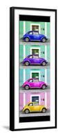 ¡Viva Mexico! Panoramic Collection - The VW Beetle Cars with Colors Street Wall-Philippe Hugonnard-Framed Photographic Print