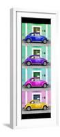 ¡Viva Mexico! Panoramic Collection - The VW Beetle Cars with Colors Street Wall-Philippe Hugonnard-Framed Photographic Print