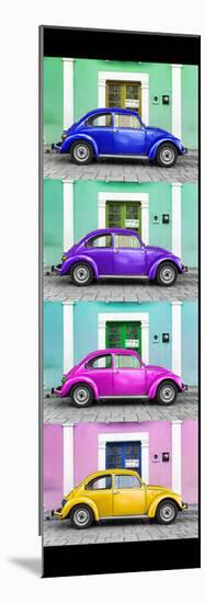 ¡Viva Mexico! Panoramic Collection - The VW Beetle Cars with Colors Street Wall-Philippe Hugonnard-Mounted Photographic Print