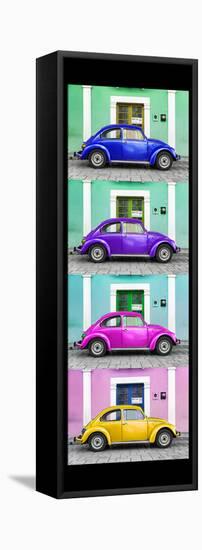 ¡Viva Mexico! Panoramic Collection - The VW Beetle Cars with Colors Street Wall-Philippe Hugonnard-Framed Stretched Canvas