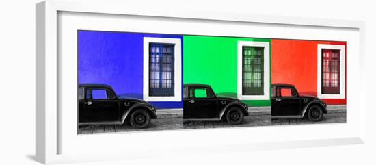 ¡Viva Mexico! Panoramic Collection - Three Black VW Beetle Cars II-Philippe Hugonnard-Framed Photographic Print