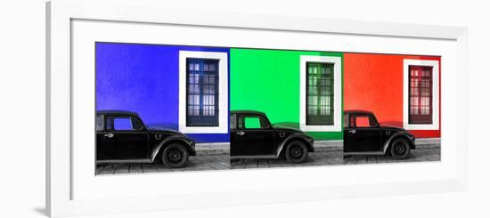 ¡Viva Mexico! Panoramic Collection - Three Black VW Beetle Cars II-Philippe Hugonnard-Framed Photographic Print