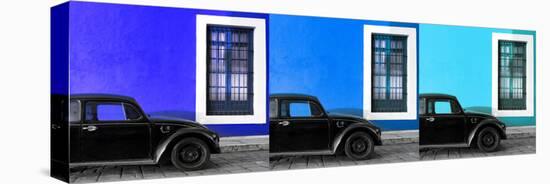 ¡Viva Mexico! Panoramic Collection - Three Black VW Beetle Cars IV-Philippe Hugonnard-Stretched Canvas