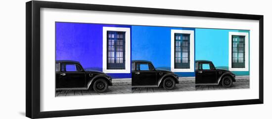 ¡Viva Mexico! Panoramic Collection - Three Black VW Beetle Cars IV-Philippe Hugonnard-Framed Photographic Print