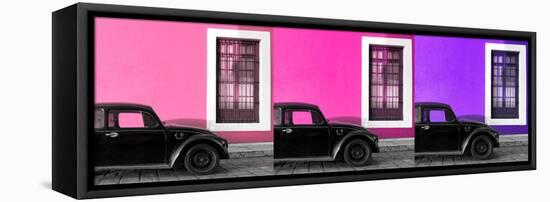 ¡Viva Mexico! Panoramic Collection - Three Black VW Beetle Cars VII-Philippe Hugonnard-Framed Stretched Canvas