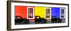 ¡Viva Mexico! Panoramic Collection - Three Black VW Beetle Cars VIII-Philippe Hugonnard-Framed Photographic Print