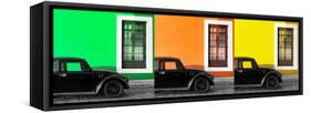 ¡Viva Mexico! Panoramic Collection - Three Black VW Beetle Cars X-Philippe Hugonnard-Framed Stretched Canvas