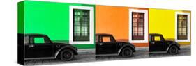 ¡Viva Mexico! Panoramic Collection - Three Black VW Beetle Cars X-Philippe Hugonnard-Stretched Canvas