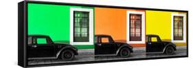 ¡Viva Mexico! Panoramic Collection - Three Black VW Beetle Cars X-Philippe Hugonnard-Framed Stretched Canvas