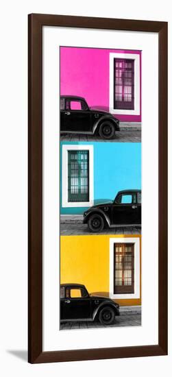 ¡Viva Mexico! Panoramic Collection - Three Black VW Beetle Cars XIII-Philippe Hugonnard-Framed Photographic Print