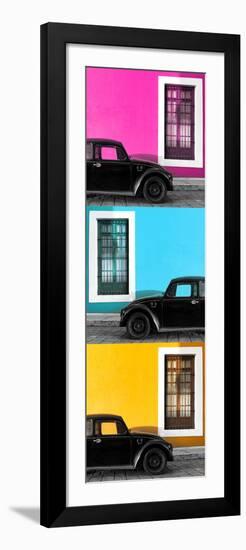 ¡Viva Mexico! Panoramic Collection - Three Black VW Beetle Cars XIII-Philippe Hugonnard-Framed Photographic Print