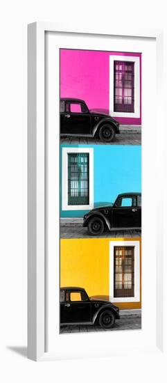 ¡Viva Mexico! Panoramic Collection - Three Black VW Beetle Cars XIII-Philippe Hugonnard-Framed Photographic Print