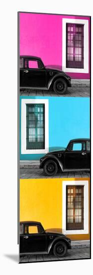 ¡Viva Mexico! Panoramic Collection - Three Black VW Beetle Cars XIII-Philippe Hugonnard-Mounted Photographic Print