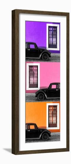 ¡Viva Mexico! Panoramic Collection - Three Black VW Beetle Cars XIV-Philippe Hugonnard-Framed Photographic Print