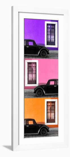 ¡Viva Mexico! Panoramic Collection - Three Black VW Beetle Cars XIV-Philippe Hugonnard-Framed Photographic Print